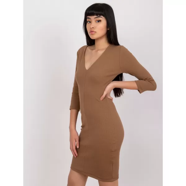  Dámské šaty RUE PARIS RV-SK-7454.11P LIGHT BROWN 