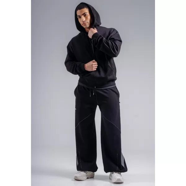  Mikina na zip s vyšívaným logem NEBBIA PRIMAL 884 BLACK 
