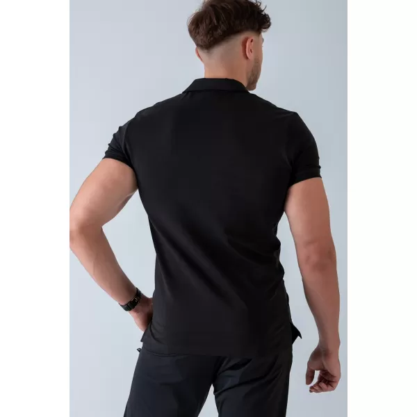 Pánské trička NEBBIA MIKE MUSCLE FIT POLO 157 BLACK 