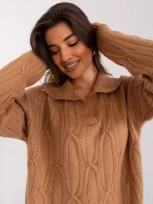 Dámský svetr WOOL FASHION ITALIA AT-SW-2349-2.27 CAMEL