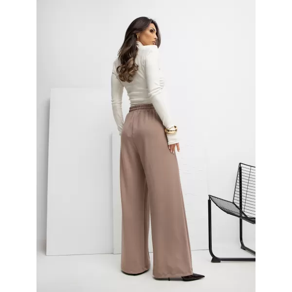  Dámské kalhoty RUE PARIS RV-DR-A1061.80 DARK BEIGE 