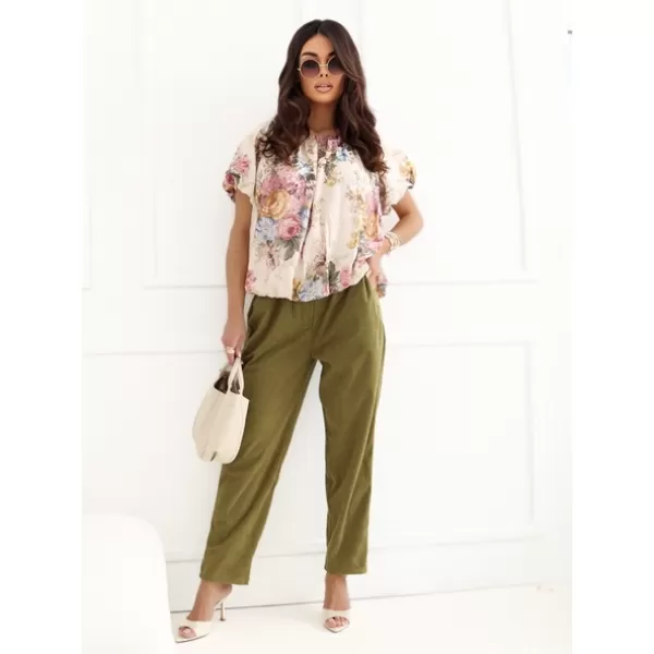  Dámské kalhoty RUE PARIS RV-SP-A1311.60 OLIVE 