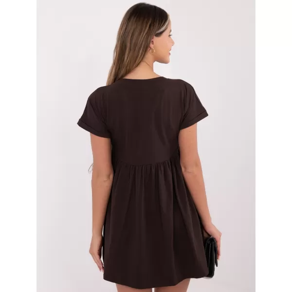  Dámské šaty RUE PARIS RV-SK-5672.03P DARK BROWN 