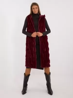 Dámská vesta WOOL FASHION ITALIA AT-KZ-2368-1.13 BURGUNDY