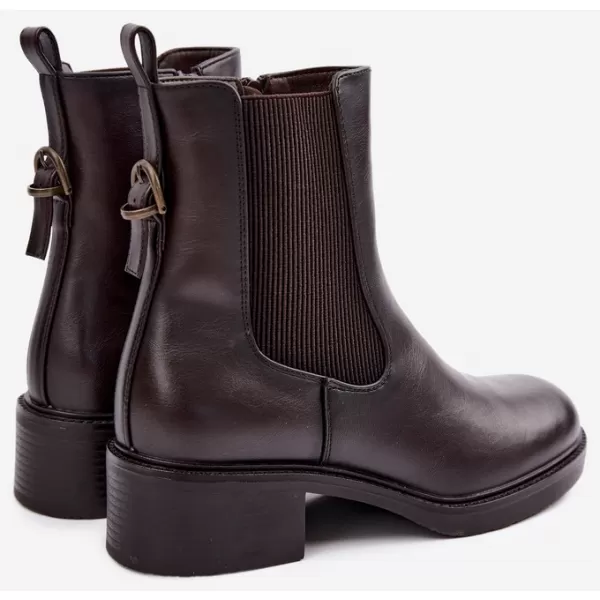  Dámské kotníkové boty SERGIO LEONE BT-04 DARK BROWN 
