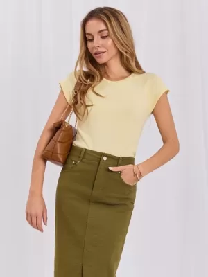 Dámské tričko RUE PARIS RV-TS-A1442.15 BRIGHT YELLOW
