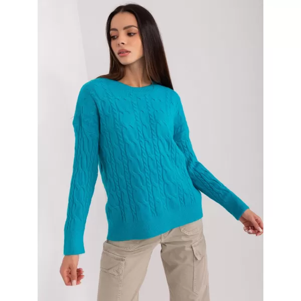  Dámský svetr WOOL FASHION ITALIA AT-SW-2335-1.68P TURQUOISE 
