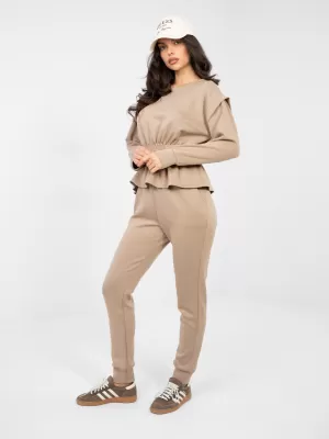 Dámský komplet RUE PARIS IT-KMPL-22239.03 DARK BEIGE