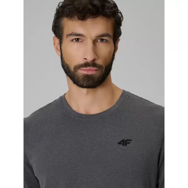  Pánské triko s dlouhým rukávem 4F 4FWMM00TLONM611 DARK GREY MELANGE 