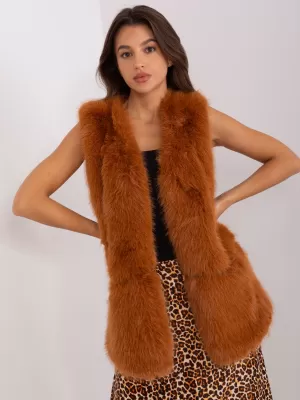 Dámská vesta WOOL FASHION ITALIA AT-KZ-2368.00P LIGHT BROWN