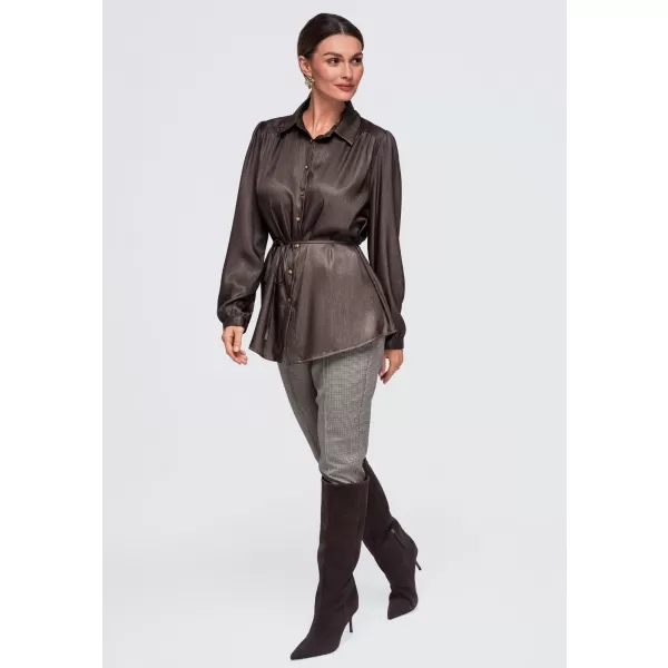  Dámská košile OMBRE OW-SH-E0071 BROWN 