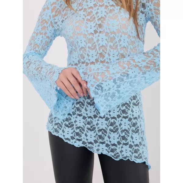  Dámská halenka FACTORY PRICE PM-BZ-SF128.50 LIGHT BLUE 