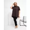 Dámská halenka RELEVANCE RV-BZ-7923-1.34P DARK BROWN