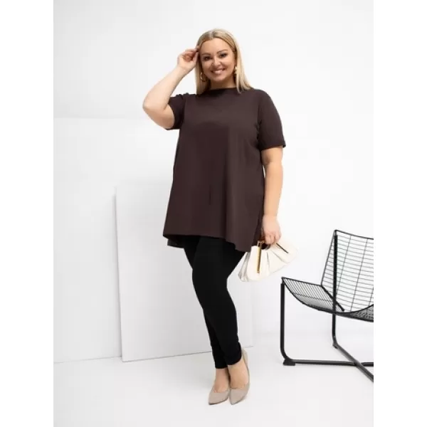  Dámská halenka RELEVANCE RV-BZ-7923-1.34P DARK BROWN 