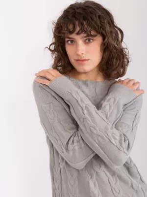 Dámský svetr WOOL FASHION ITALIA AT-SW-2340.80 GRAY
