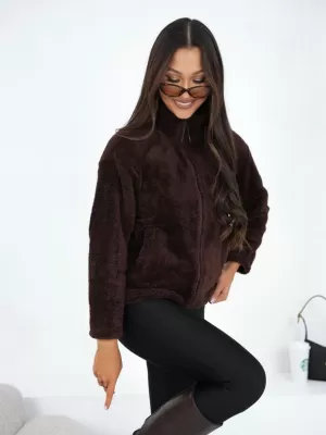 Dámská mikina FACTORY PRICE CS-BL-BT1033.04 DARK BROWN