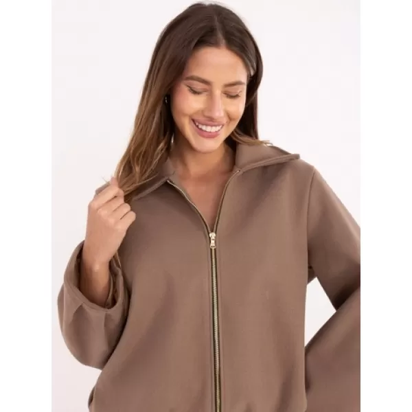  Dámská bunda RUE PARIS IT-KR-FL9725.08P DARK BEIGE 