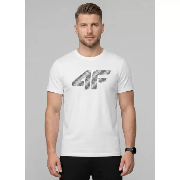  Pánské triko 4F 4FWMM00TTSHM3342 WHITE 