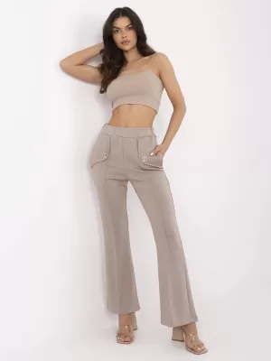 Dámské kalhoty ITALY MODA DHJ-SP-20518.12 DARK BEIGE