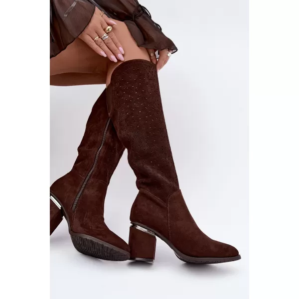  Dámské kozačky S.BARSKI HY62-8122 CHOCOLATE 