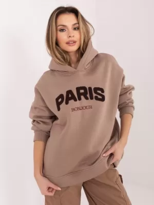 Dámská mikina RUE PARIS RV-BL-A1041.48 DARK BEIGE