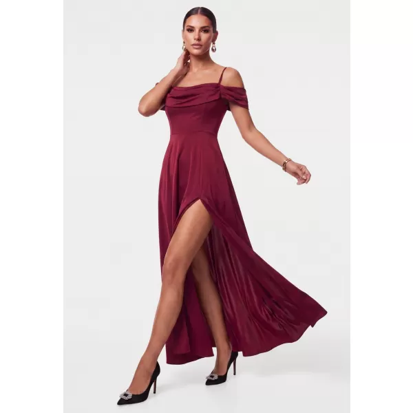 Dámské šaty LARICA LA-OM-DLR452 DARK RED 