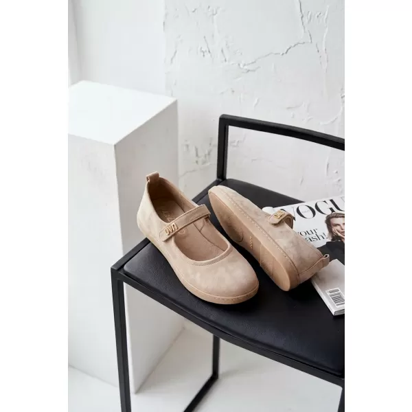  Dámské baleríny ZAZOO 10206 BEIGE 