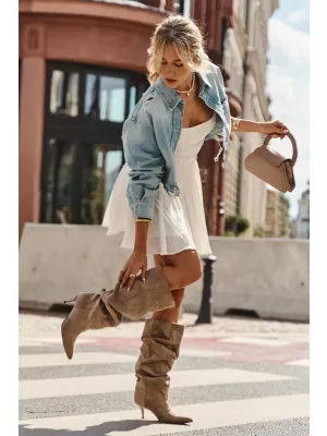 Dámské kozačky BOTO CLS-652 BEIGE