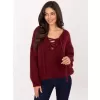 Dámský svetr ITALY MODA MI-SW-0919.18 BURGUNDY