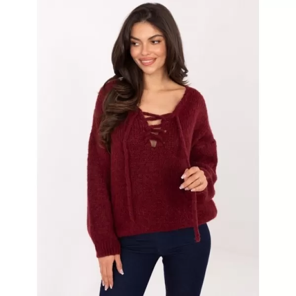  Dámský svetr ITALY MODA MI-SW-0919.18 BURGUNDY 