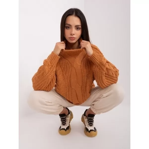  Dámský svetr WOOL FASHION ITALIA AT-SW-2350.91P LIGHT BROWN 