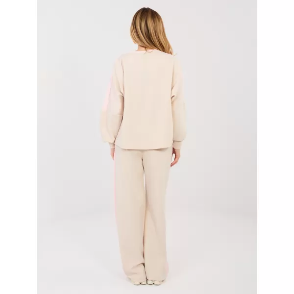  Dámská tepláková souprava RUE PARIS IT-KMPL-22177.20P BEIGE 