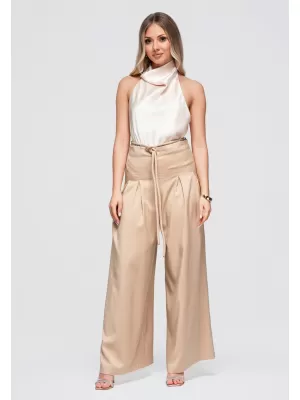 Dámské kalhoty OMBRE OW-PA-E0014 TAUPE