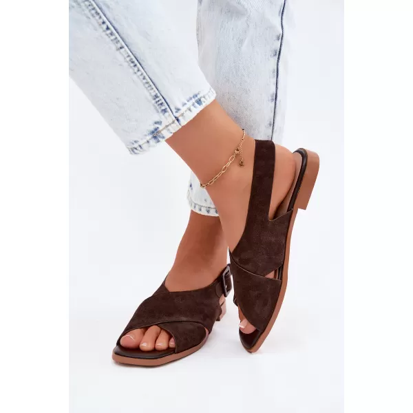  Dámské sandály S.BARSKI JC61-1001 BROWN 