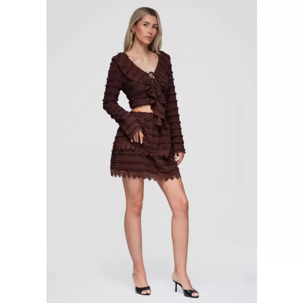  Dámská sukně OMBRE OW-GL-E0015 DARK BROWN 