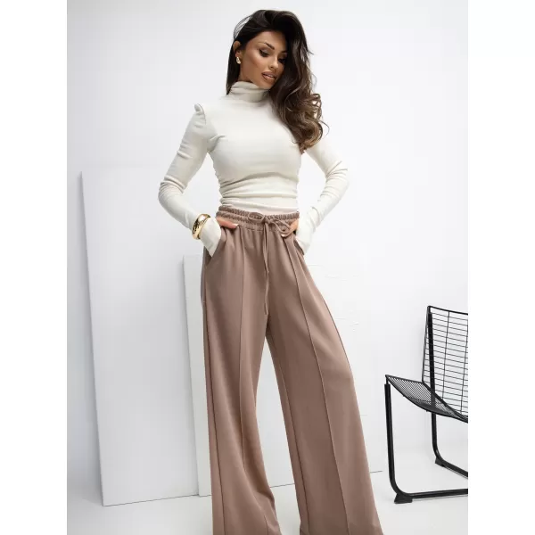  Dámské kalhoty RUE PARIS RV-DR-A1061.80 DARK BEIGE 