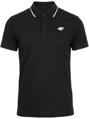 Pánské triko s límečkem 4F 4FWMM00TPTSM0773 DEEP BLACK