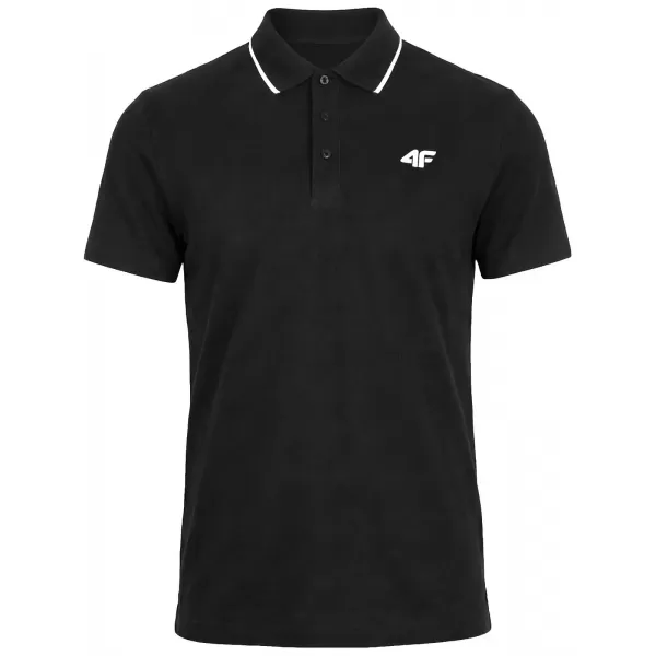  Pánské triko s límečkem 4F 4FWMM00TPTSM0773 DEEP BLACK 