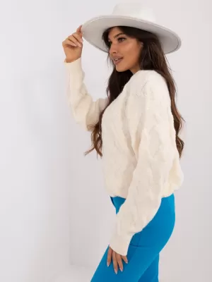 Dámský svetr WOOL FASHION ITALIA AT-SW-2361.61 ECRU