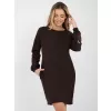 Dámské šaty RUE PARIS RV-SK-8088.59 DARK BROWN