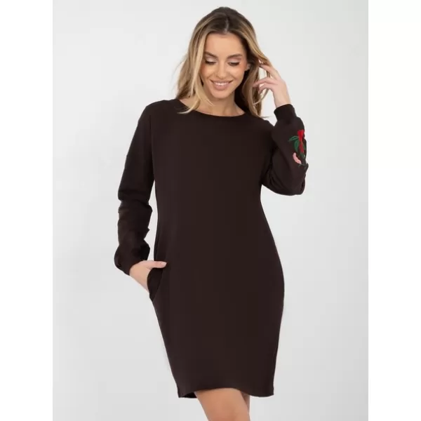  Dámské šaty RUE PARIS RV-SK-8088.59 DARK BROWN 