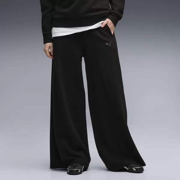  Dámské tepláky PUMA CLASS RELAXED WIDE LEG PANTS 69401301 PUMA BLACK 