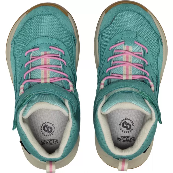  Dětské kotníkové boty KEEN HIGHTRAIL MID WP CHILDREN BRITTANY BLUE/CASHMERE ROSE 