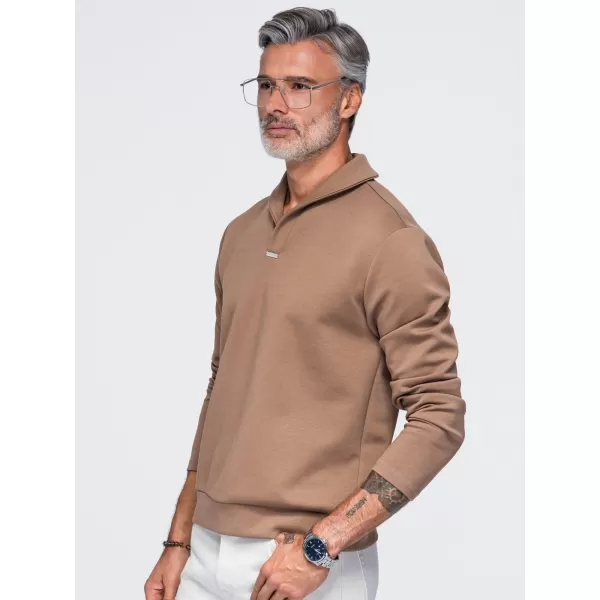  Pánská mikina OMBRE OM-SSNZ-0262 BROWN 
