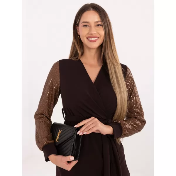  Dámské šaty ITALY MODA MI-SK-67634.99 DARK BROWN 