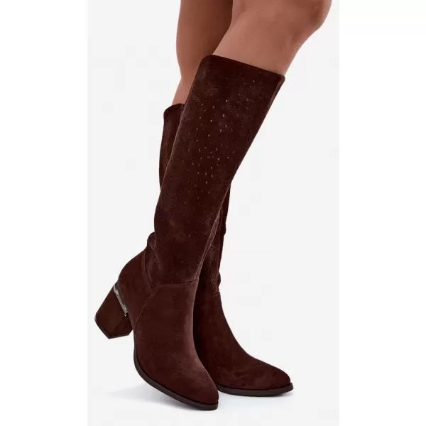  Dámské kozačky S.BARSKI HY62-8122 CHOCOLATE 