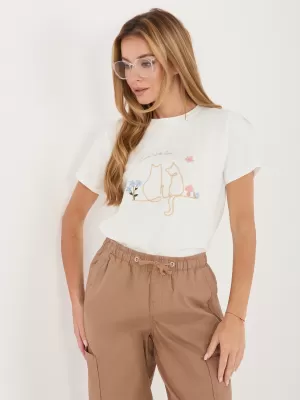Dámské tričko ITALY MODA IR-TS-R2766.60 ECRU