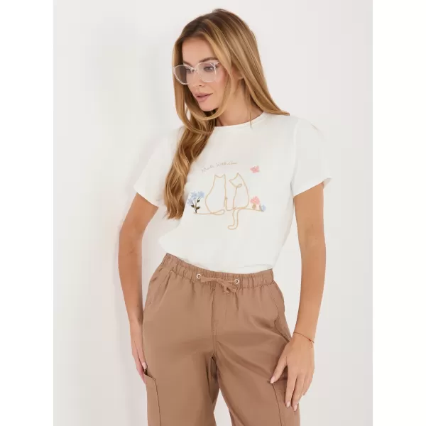  Dámské tričko ITALY MODA IR-TS-R2766.60 ECRU 