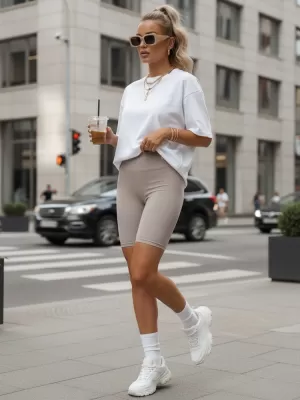 Dámské kraťasy DSTREET SVĚTLE ŠEDÁ