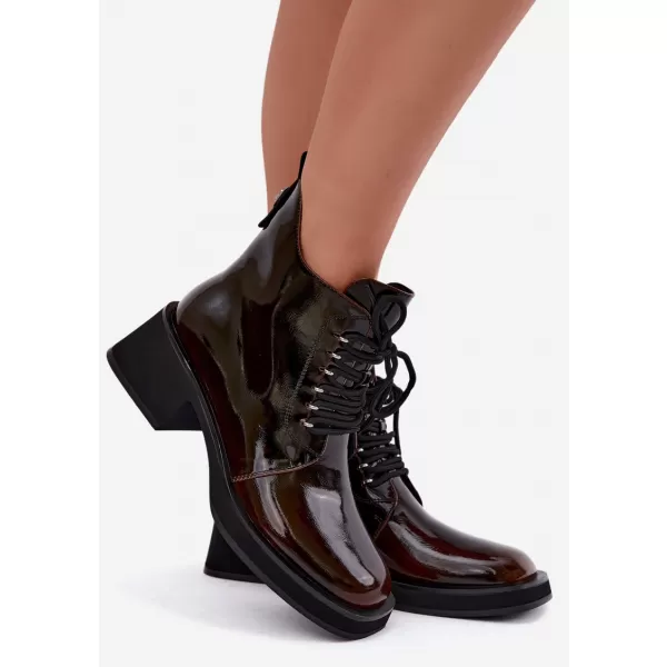 Dámské kotníkové boty GOE UU2N4128 DARK BROWN 